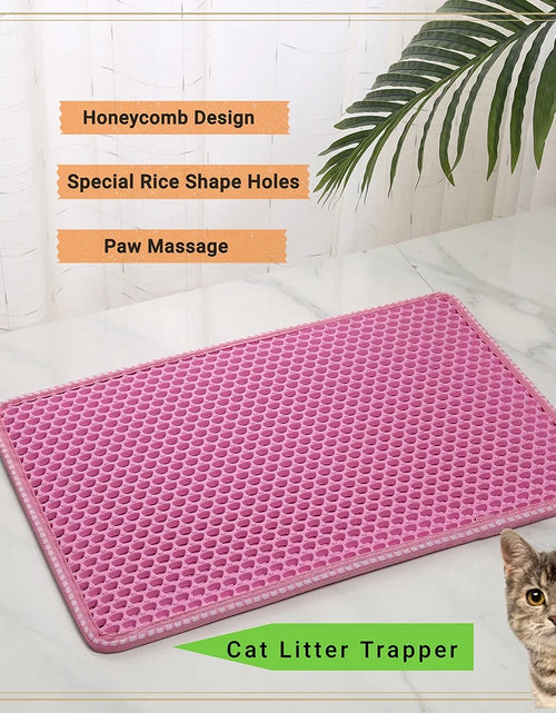 Load image into Gallery viewer, Double Layer anti Tracking Waterproof Cat Litter Trapping Mat Pink
