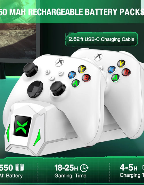 Load image into Gallery viewer, Xbox Controller Charger Station with 2 X5520Mwh Rechargeable Battery Pack for Xbox Series X|S, Xbox One, One S, One X &amp; Elite Controllers
