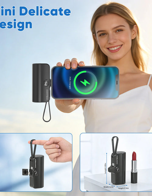 Load image into Gallery viewer, Cargador Portátil Banco De Energía Para Iphone Android Con Pantalla LED 5000Mah Mini Cargador Rápido Paquete De Batería Compatible Con Iphone 15/14/13/12
