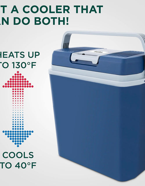 Load image into Gallery viewer, 24L Portable Thermoelectric Cooler &amp; Warmer 12V with Handle Blue
