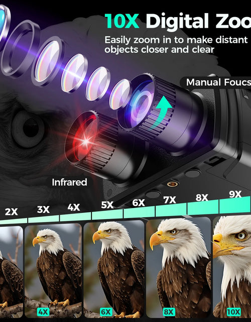 Load image into Gallery viewer, Night Vision Goggles, 7 Level Infrared Digital Night Vision Binoculars 32GB HD Photo and Video Capture, Type-C Rechargeable
