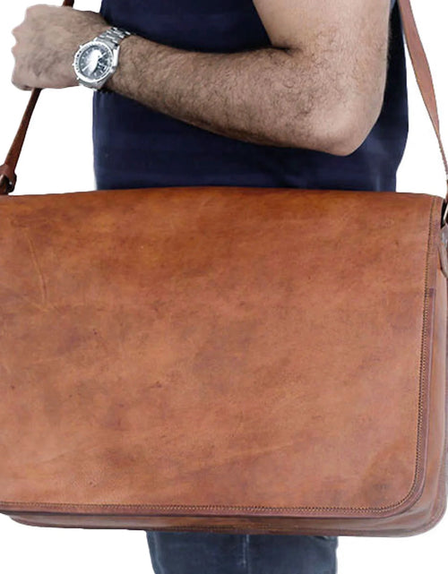 Load image into Gallery viewer, Komals Passion Leather Vintage Mens 16 Inch Leather Laptop Messenger Pro Satchel Mens Bag
