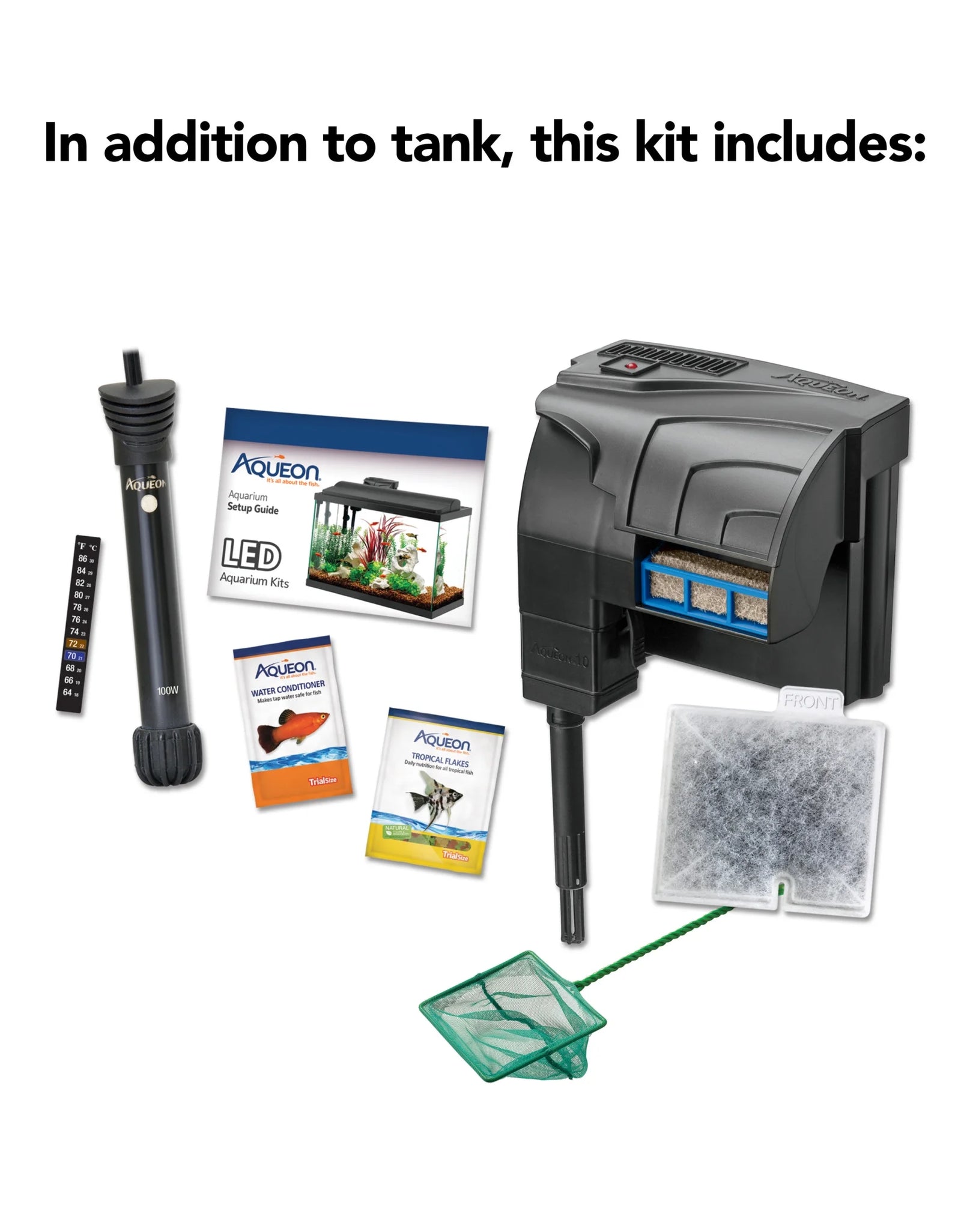 Aquarium Fish Tank Starter Kit with LED Lighting 20 High
