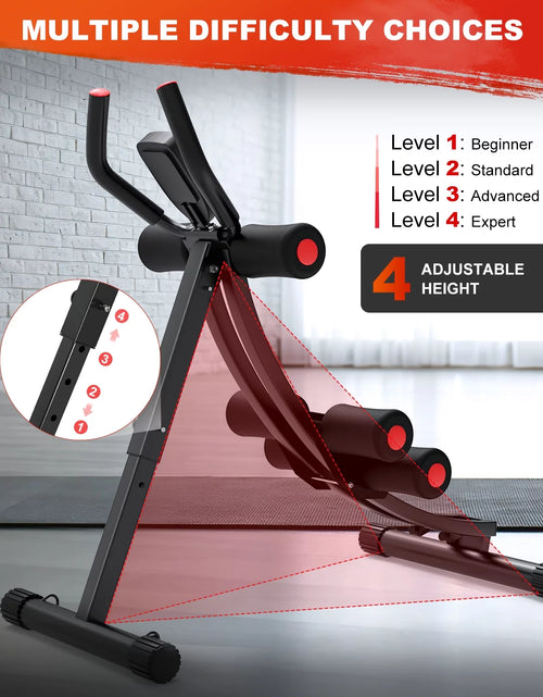 Load image into Gallery viewer, Foldable Ab Machine, Ab Workout Equipment for Home Gym,Core &amp; Abdominal Trainer Fitness Equipment Max 440Lbs with LCD Display
