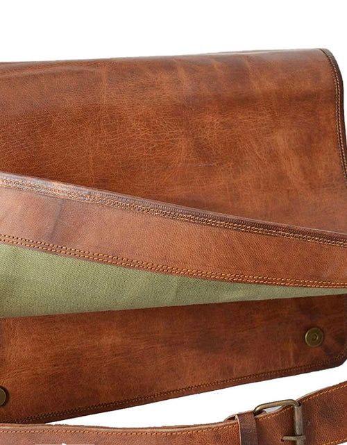 Load image into Gallery viewer, Komals Passion Leather Vintage Mens 16 Inch Leather Laptop Messenger Pro Satchel Mens Bag
