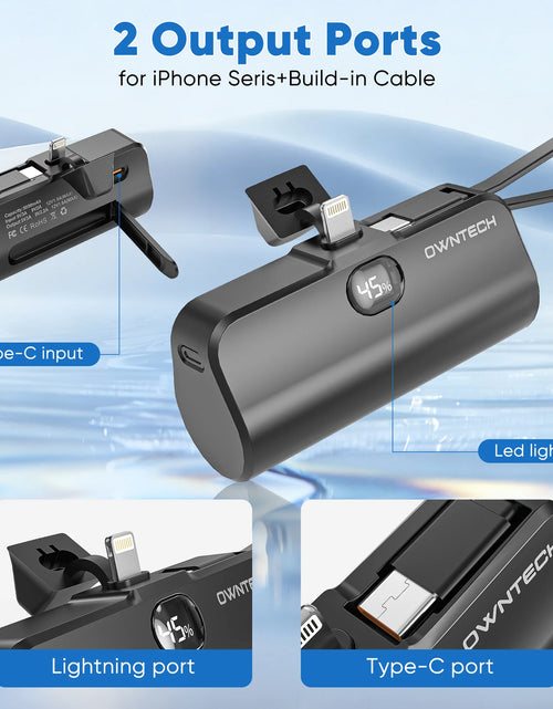 Load image into Gallery viewer, Cargador Portátil Banco De Energía Para Iphone Android Con Pantalla LED 5000Mah Mini Cargador Rápido Paquete De Batería Compatible Con Iphone 15/14/13/12

