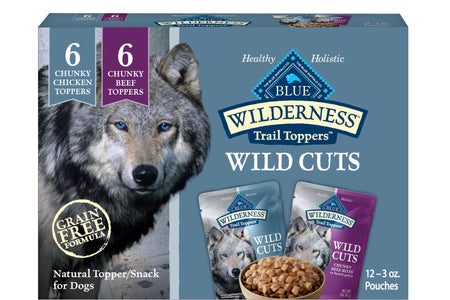 (4 Pack)  Wilderness Wild Cuts Wet Dog Food Toppers, Chicken & Beef, 3-Oz. (12 Count)