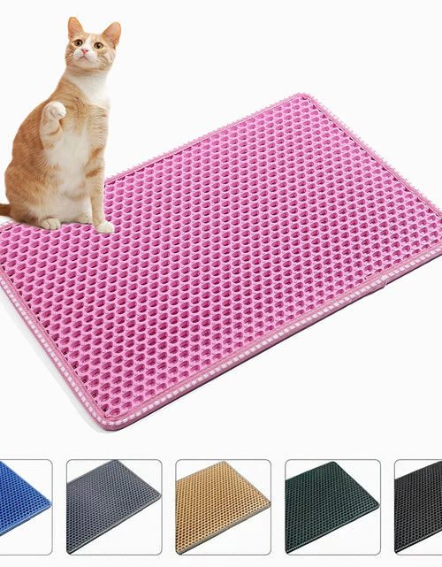 Load image into Gallery viewer, Double Layer anti Tracking Waterproof Cat Litter Trapping Mat Pink
