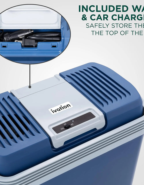 Load image into Gallery viewer, 24L Portable Thermoelectric Cooler &amp; Warmer 12V with Handle Blue
