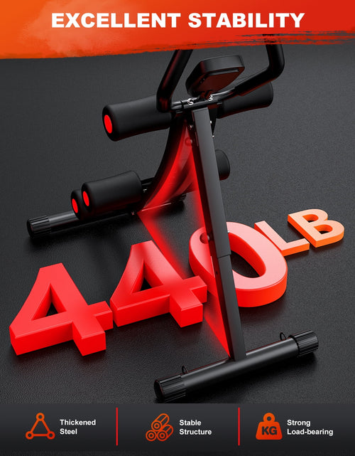 Load image into Gallery viewer, Foldable Ab Machine, Ab Workout Equipment for Home Gym,Core &amp; Abdominal Trainer Fitness Equipment Max 440Lbs with LCD Display

